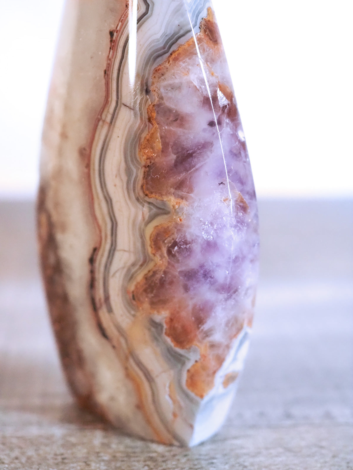 Amethyst and Banded Agate Flame K