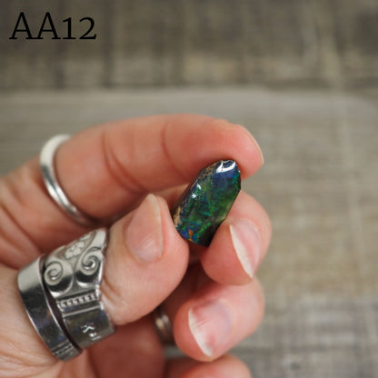 Ammolite from Alberta, Canada in Floating Frame AA10 - AA13