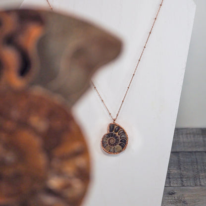 Copper Ammonite Necklace