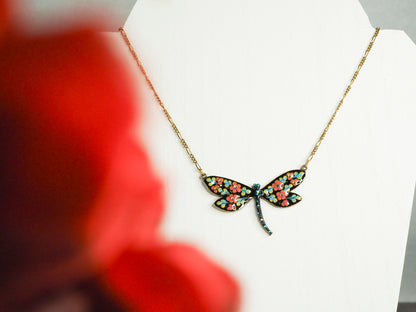 Jill's Garden Kahala Rose Dragonfly Necklace