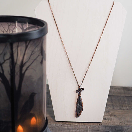 Black Kyanite Raven Necklace