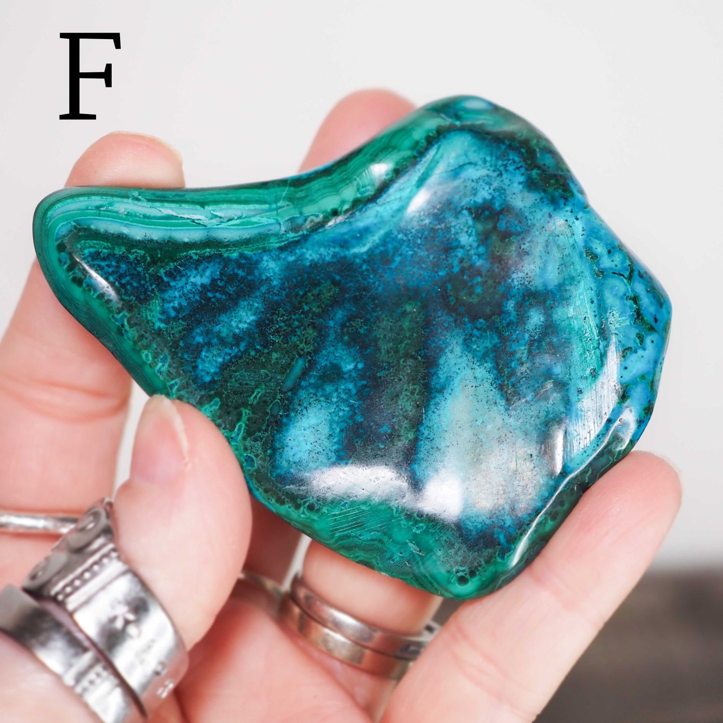 Chrysocolla and Malachite Freeforms E-H