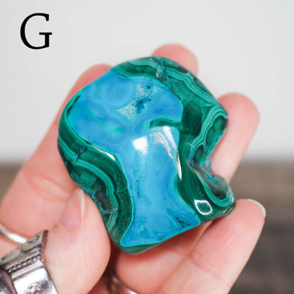Chrysocolla and Malachite Freeforms E-H