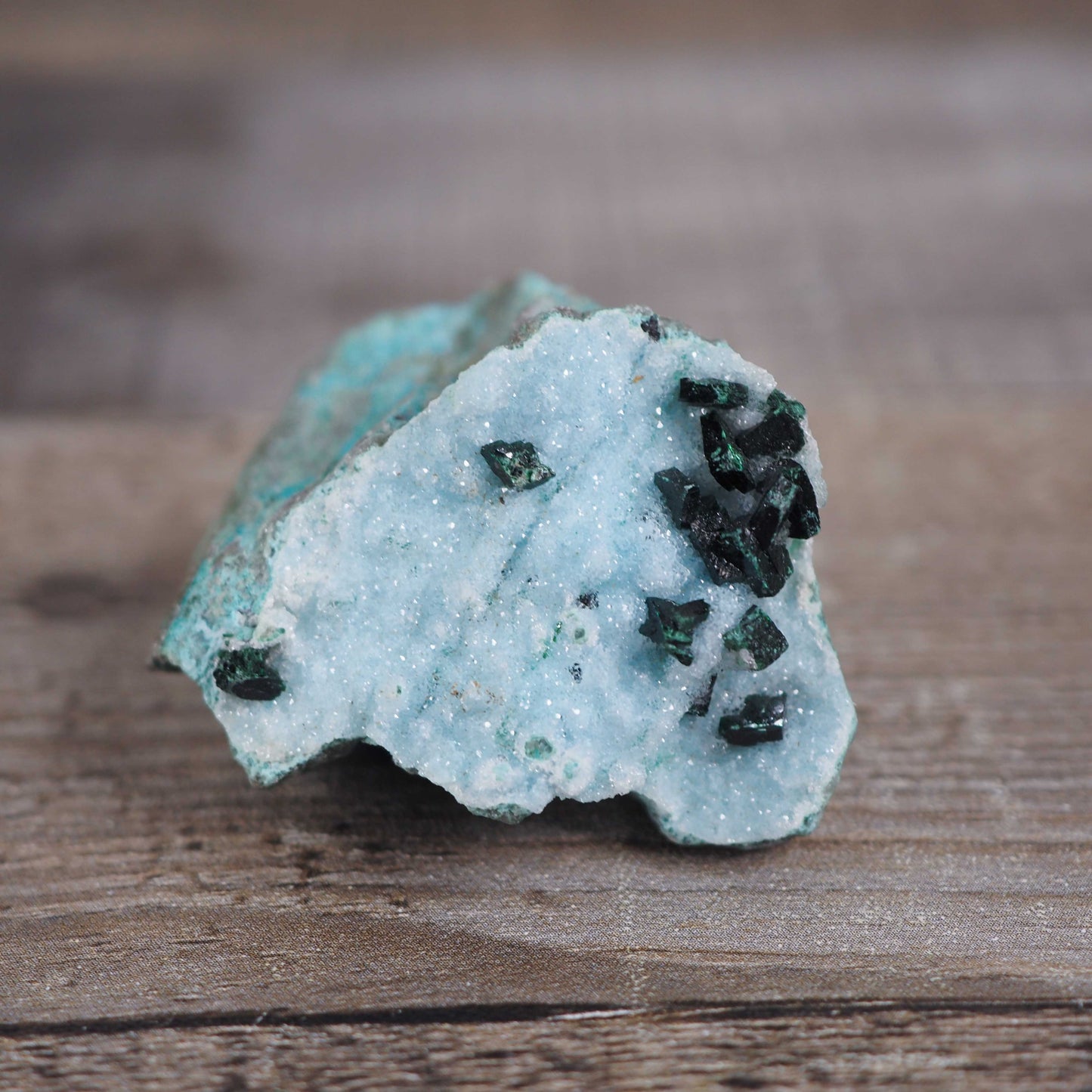 Druzy Chrysocolla Specimen with Malachite Crystals A