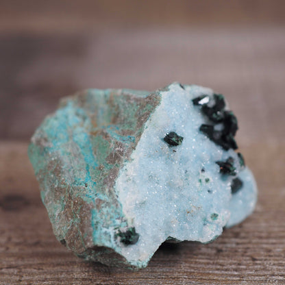 Druzy Chrysocolla Specimen with Malachite Crystals A