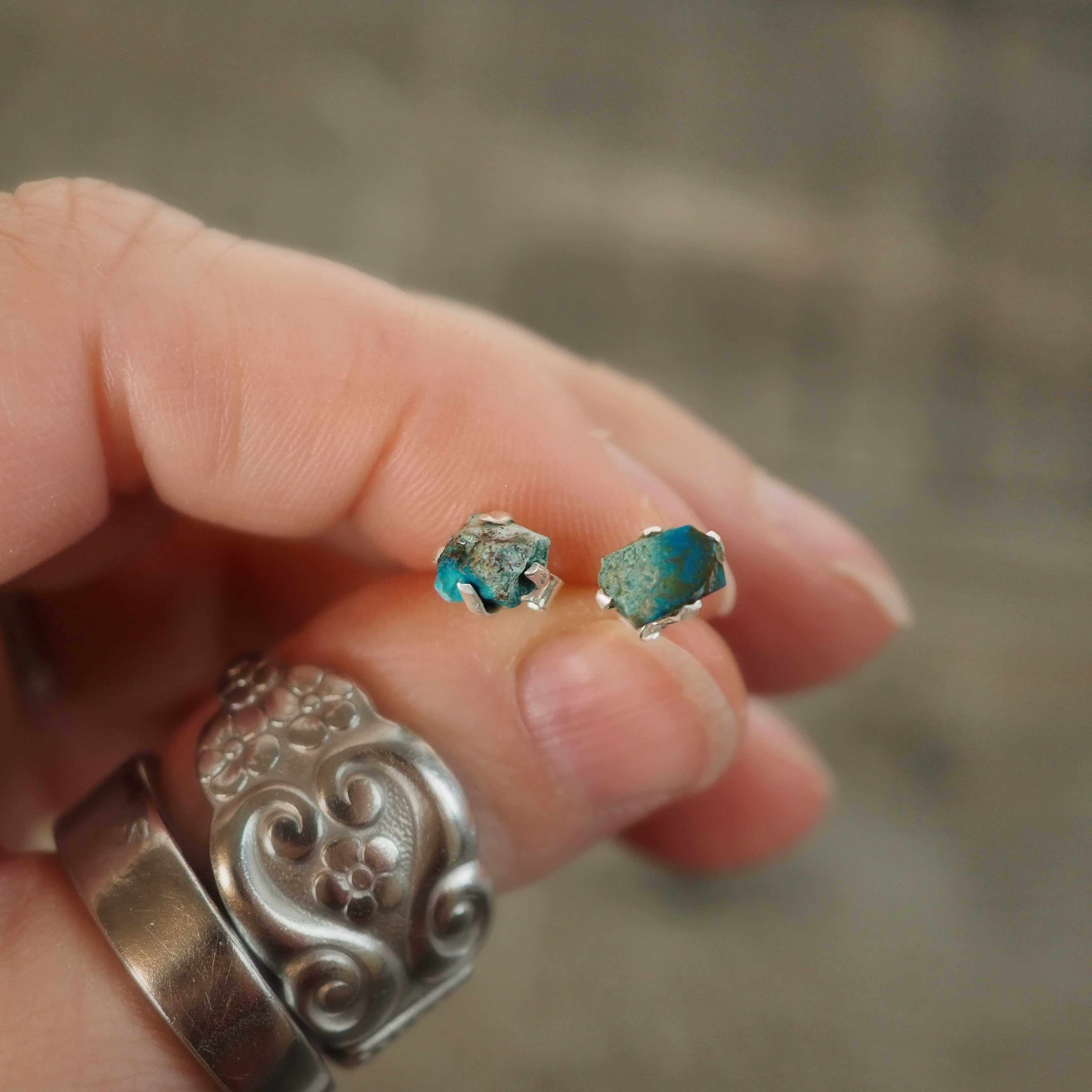 Chrysocolla Stud Earrings