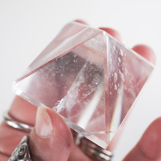 Clear Quartz Pyramid Carvings