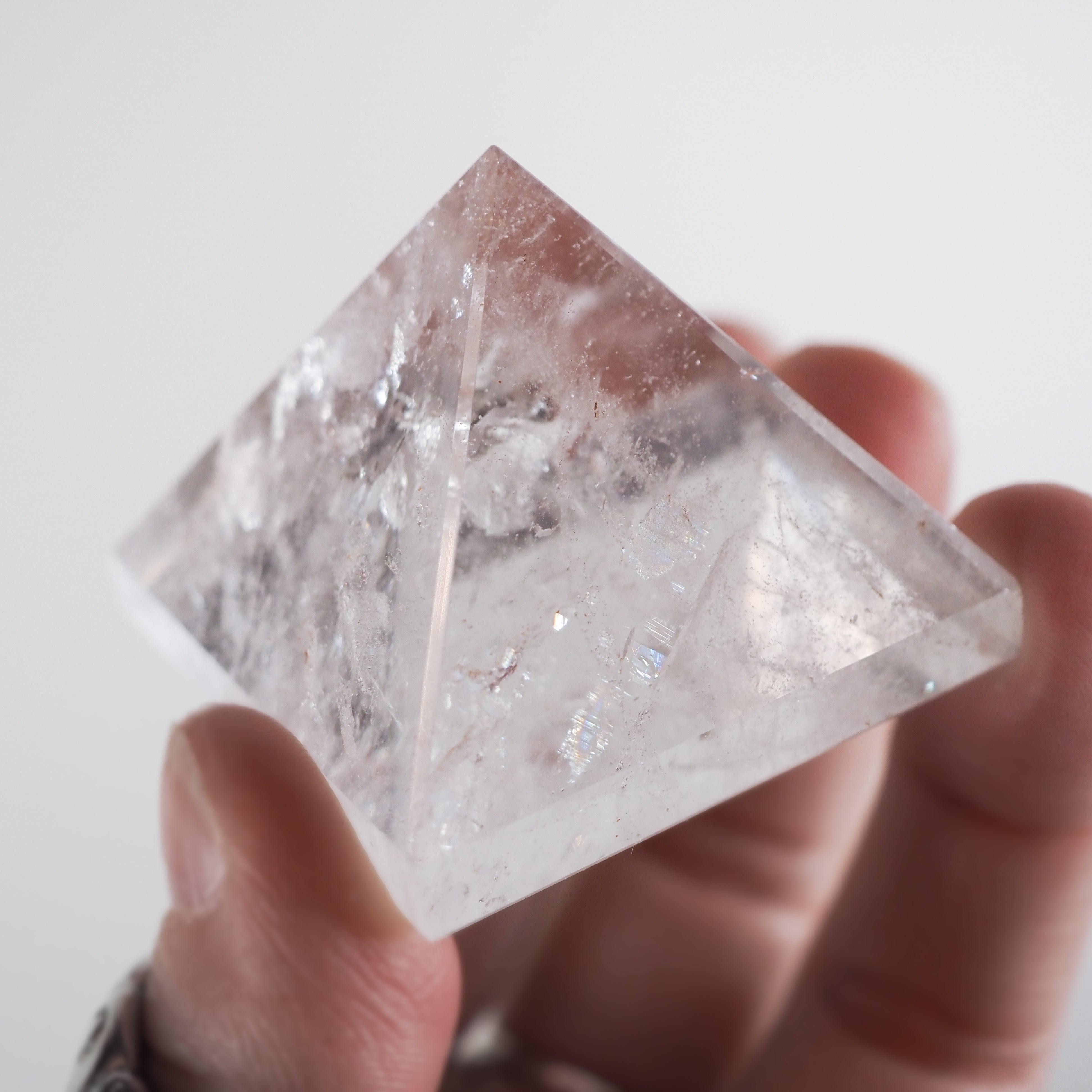 Clear Quartz Pyramid Carvings