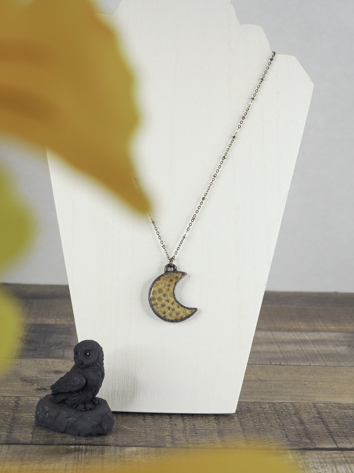 Fossilized Coral Moon Necklace