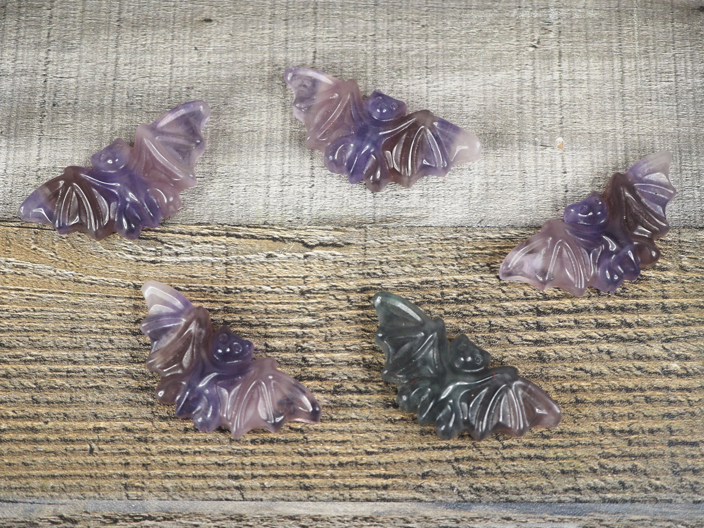 Mini Fluorite Bat Carvings