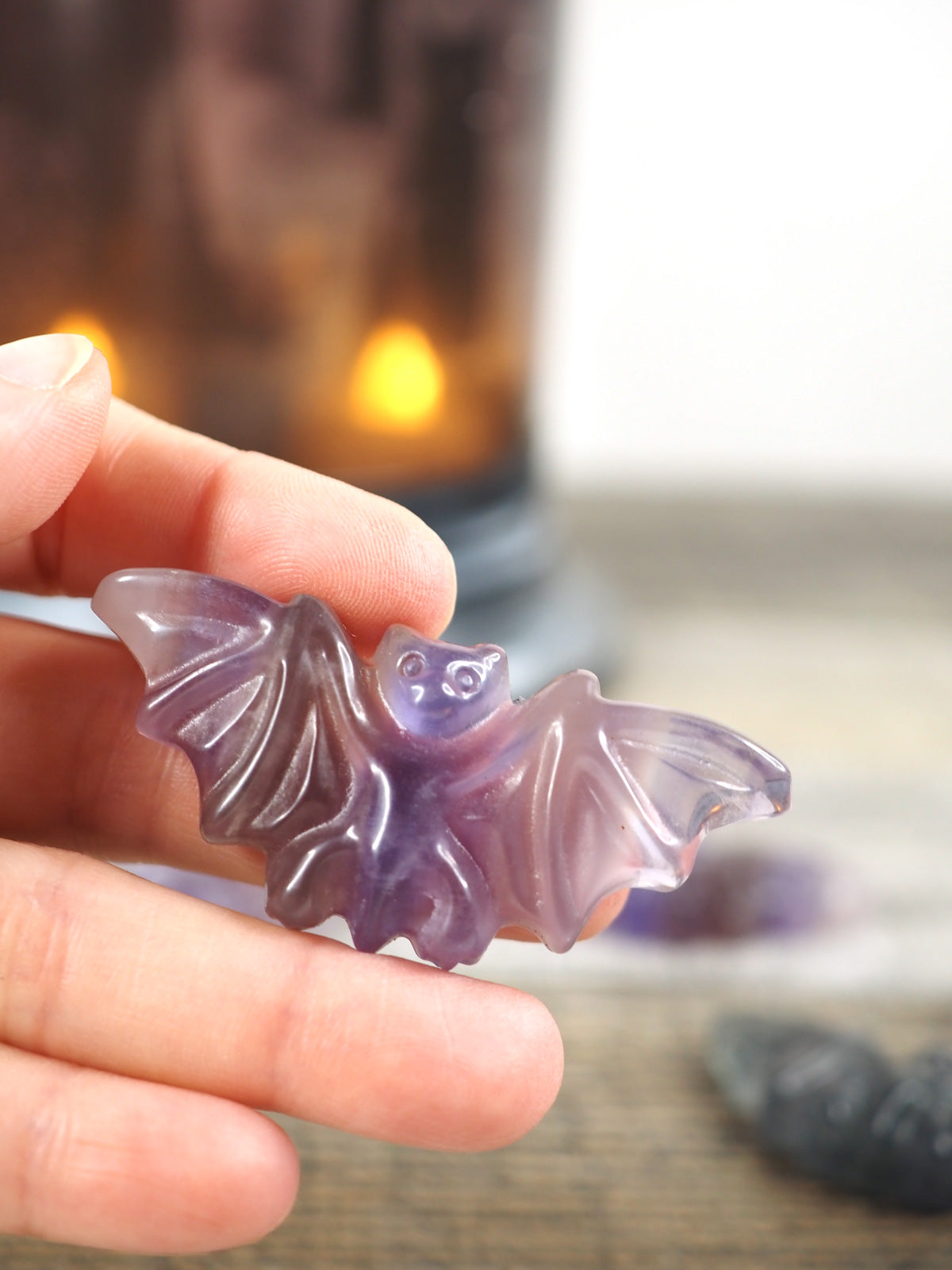 Mini Fluorite Bat Carvings