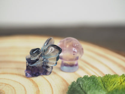 Mini Fluorite Fairy Mushroom Set