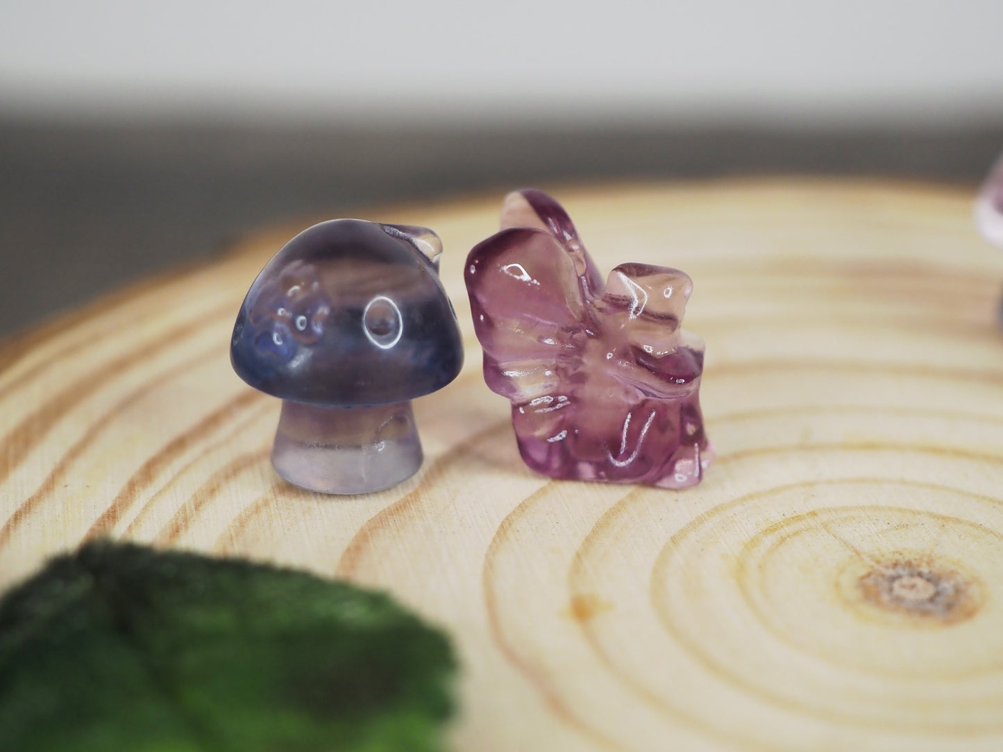 Mini Fluorite Fairy Mushroom Set