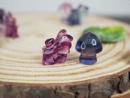 Mini Fluorite Fairy Mushroom Set