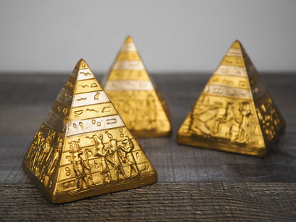 Golden Gypsum Pyramids from Egypt
