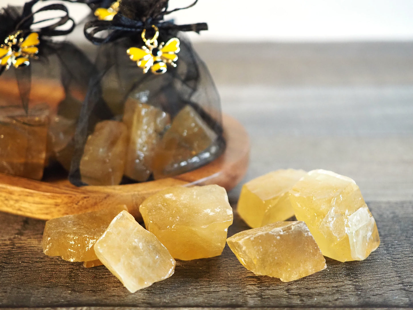 Golden Honey Calcite Magic Sacks