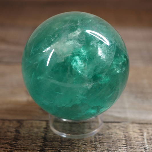 Bright Turquoise Green Fluorite Sphere A