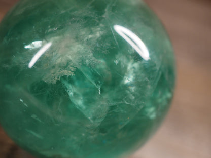 Bright Turquoise Green Fluorite Sphere A