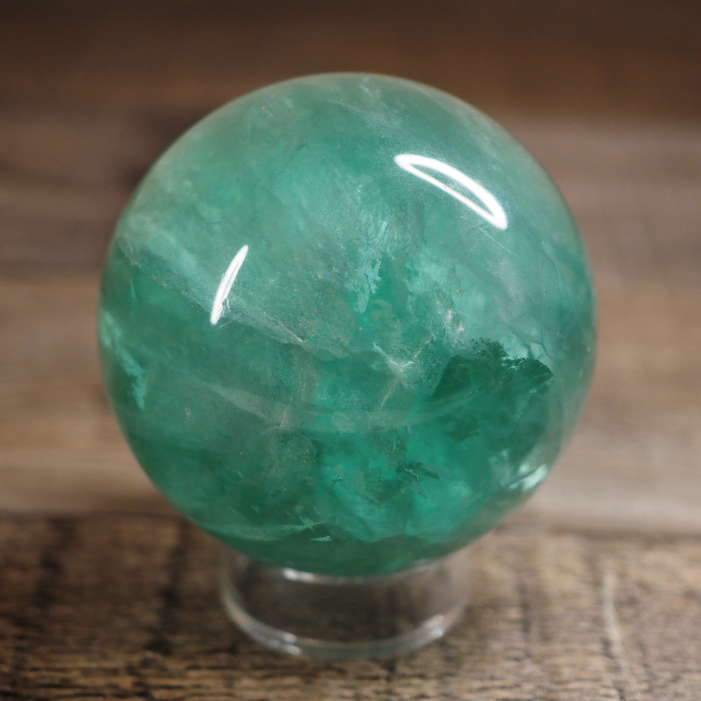 Bright Turquoise Green Fluorite Sphere A