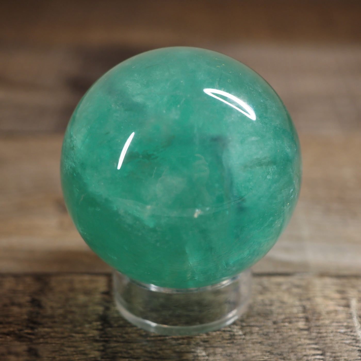 Bright Turquoise Green Fluorite Sphere B