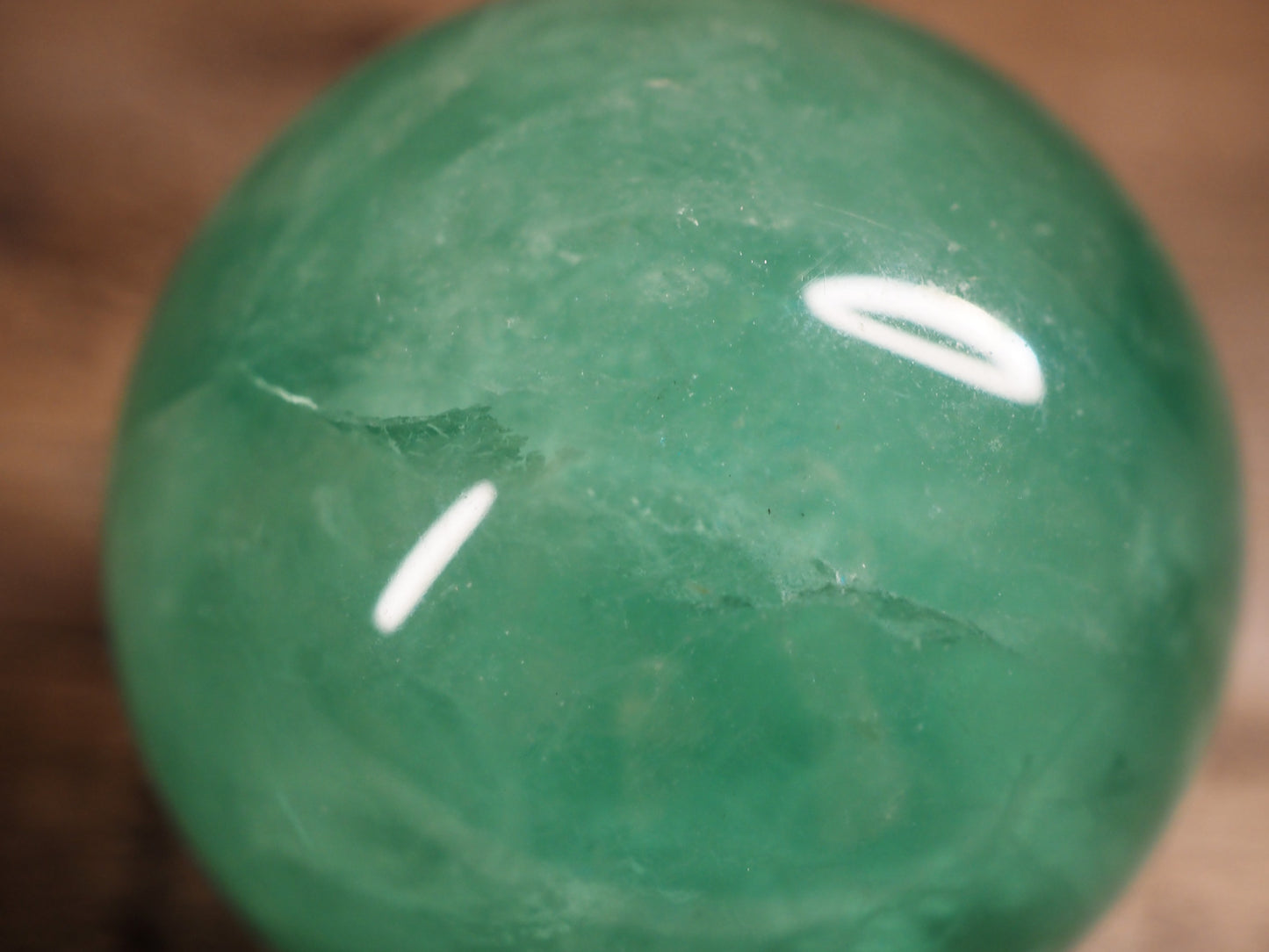 Bright Turquoise Green Fluorite Sphere C