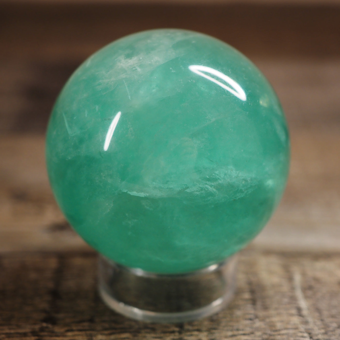 Bright Turquoise Green Fluorite Sphere C