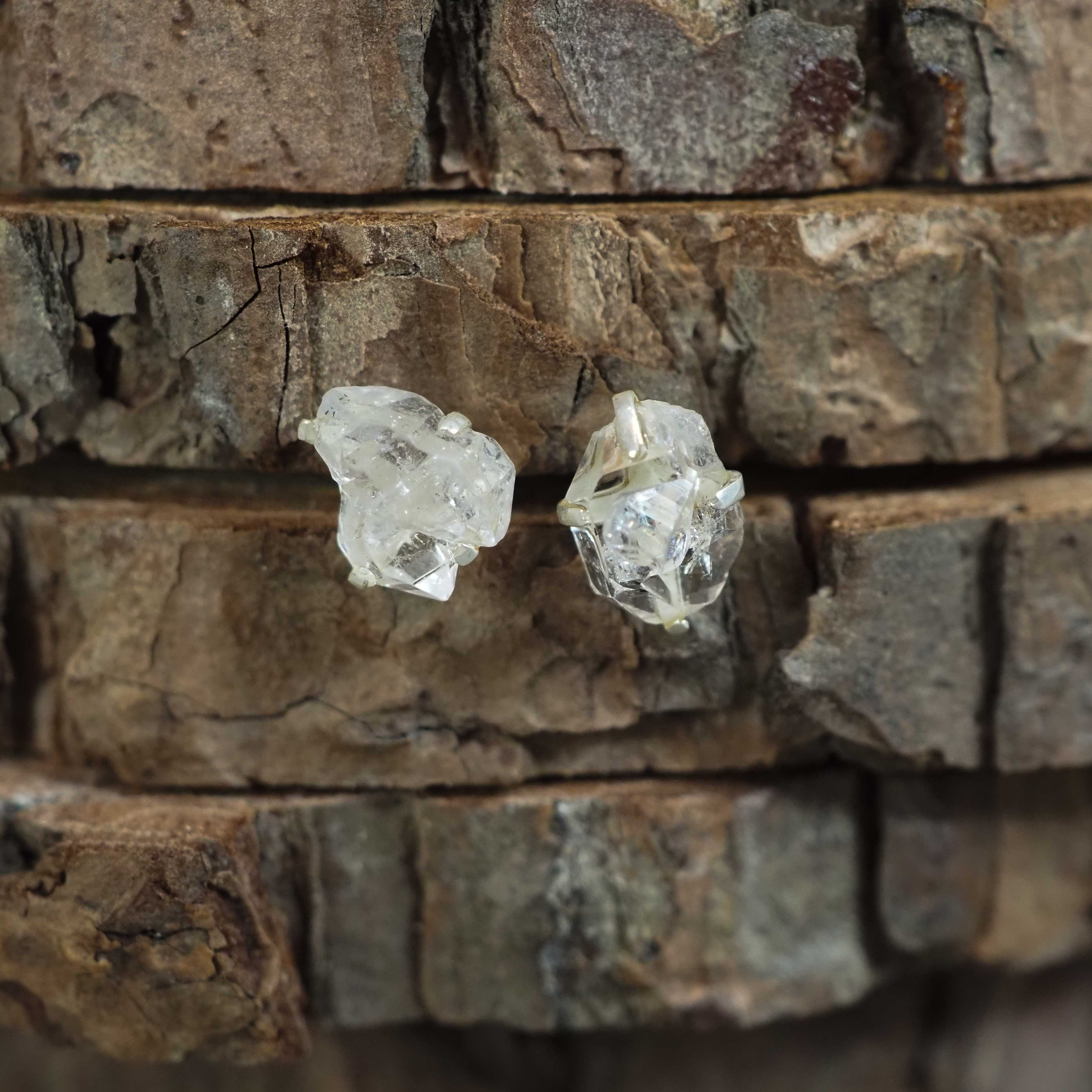 Herkimer Diamond Quartz Stud Earrings