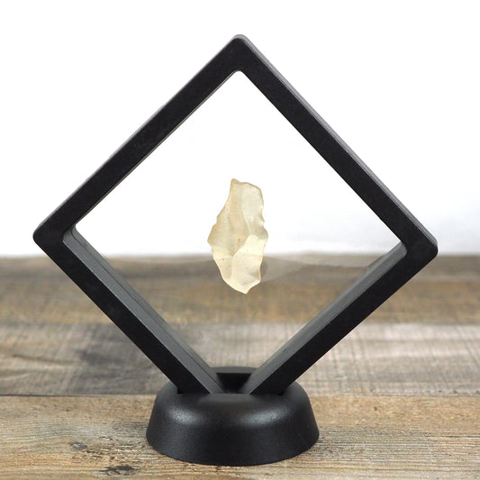 Libyan Desert Glass Specimen A in Floating Frame