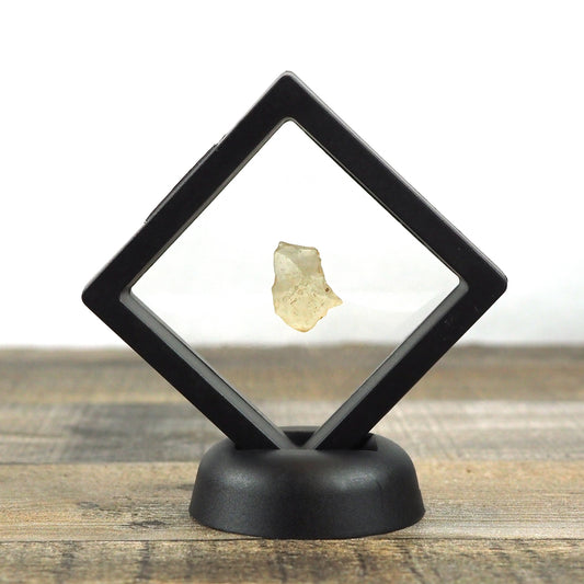 Libyan Desert Glass Specimen C in Floating Frame