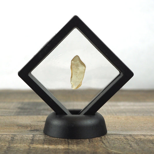 Libyan Desert Glass Specimen B in Floating Frame