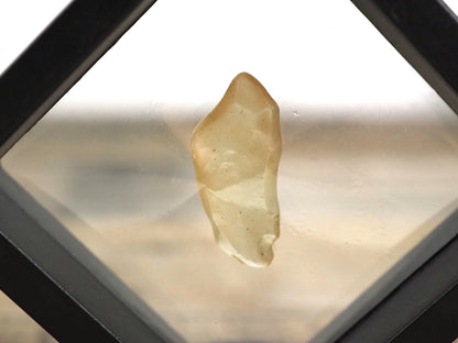 Libyan Desert Glass Specimen B in Floating Frame