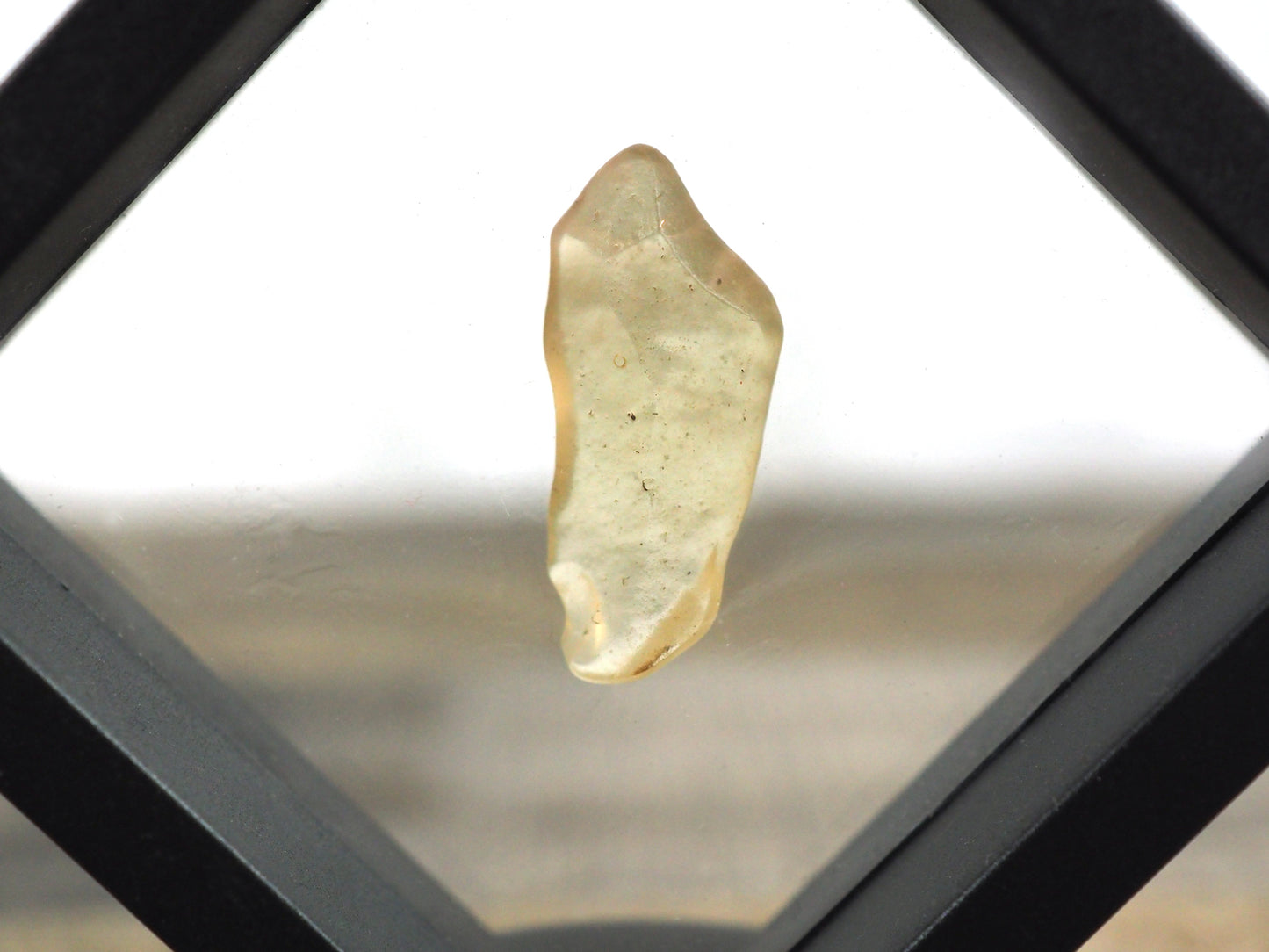 Libyan Desert Glass Specimen B in Floating Frame