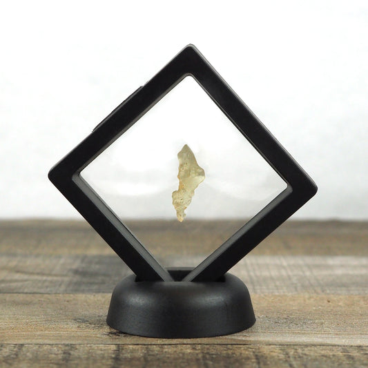 Libyan Desert Glass Specimen D in Floating Frame