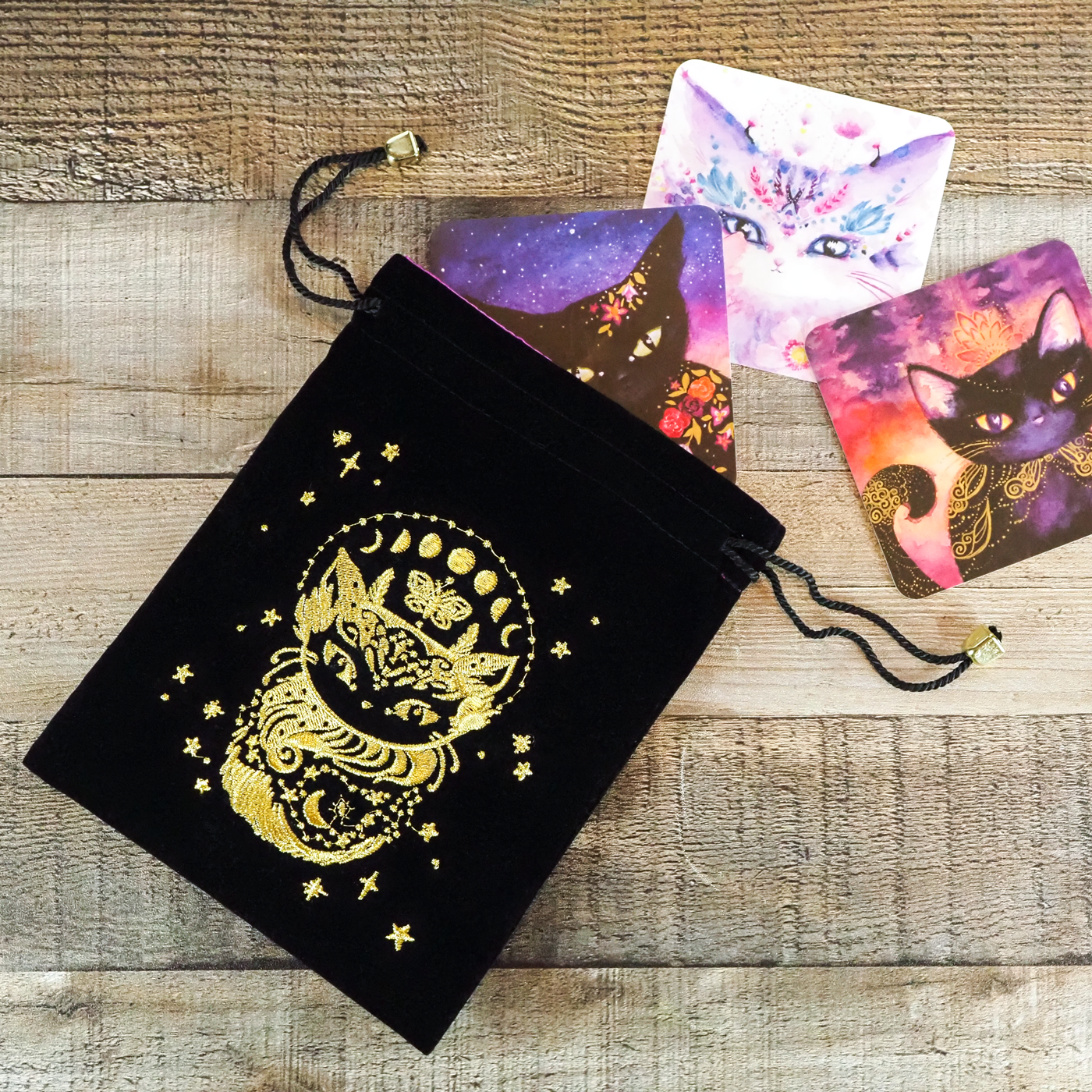 Moon Cat Tarot Pouch by Nicole Piar