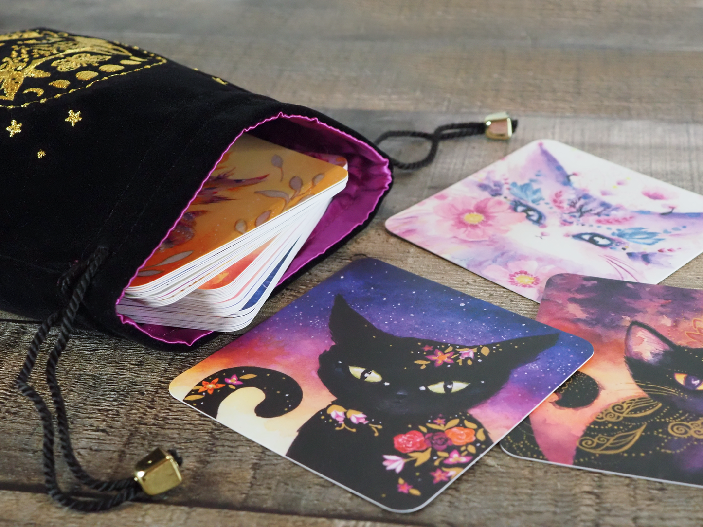 Moon Cat Tarot Pouch by Nicole Piar