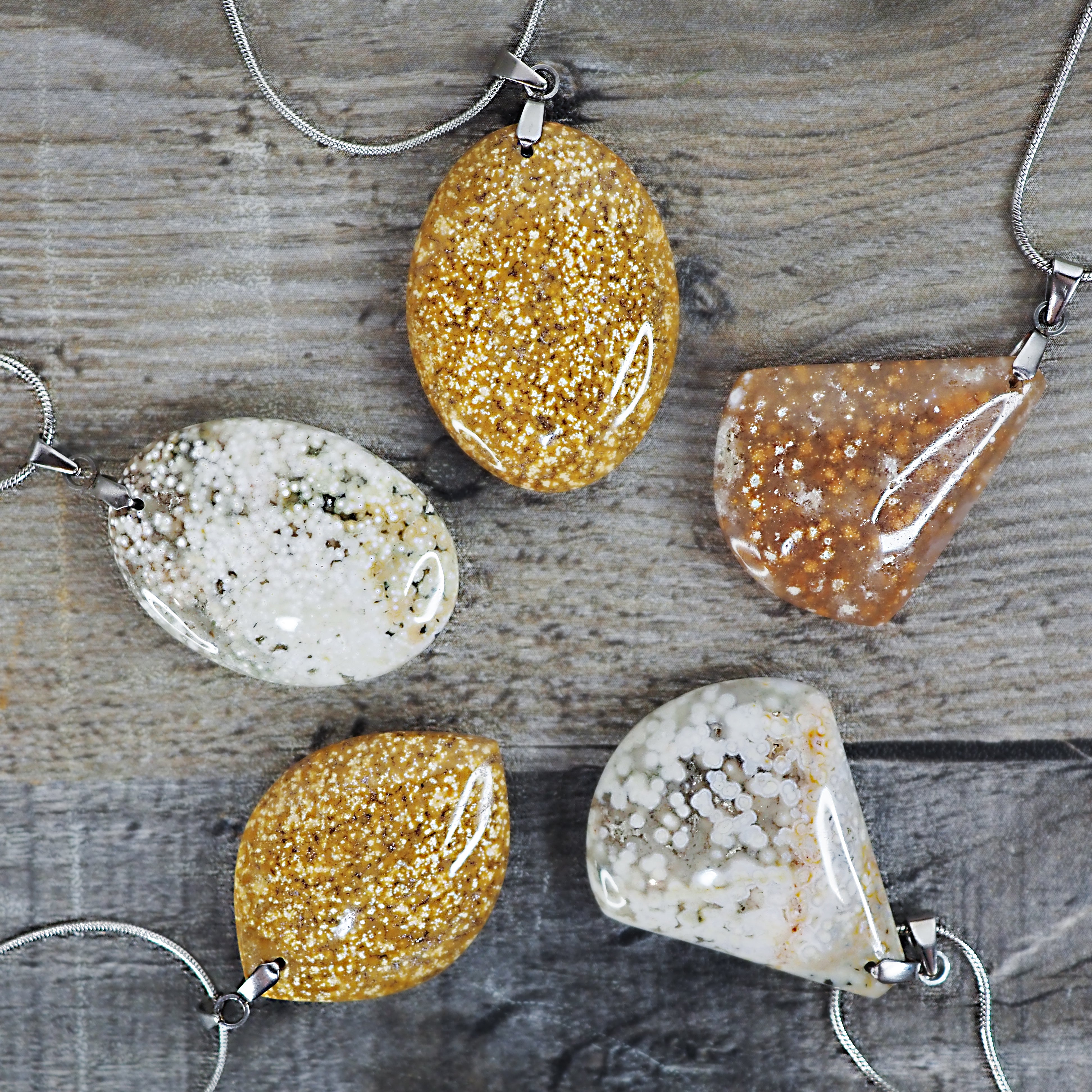 Ocean Jasper Pendants A-E