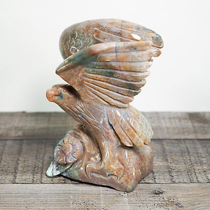 Hand-carved Sea (Ocean) Jasper Hawk