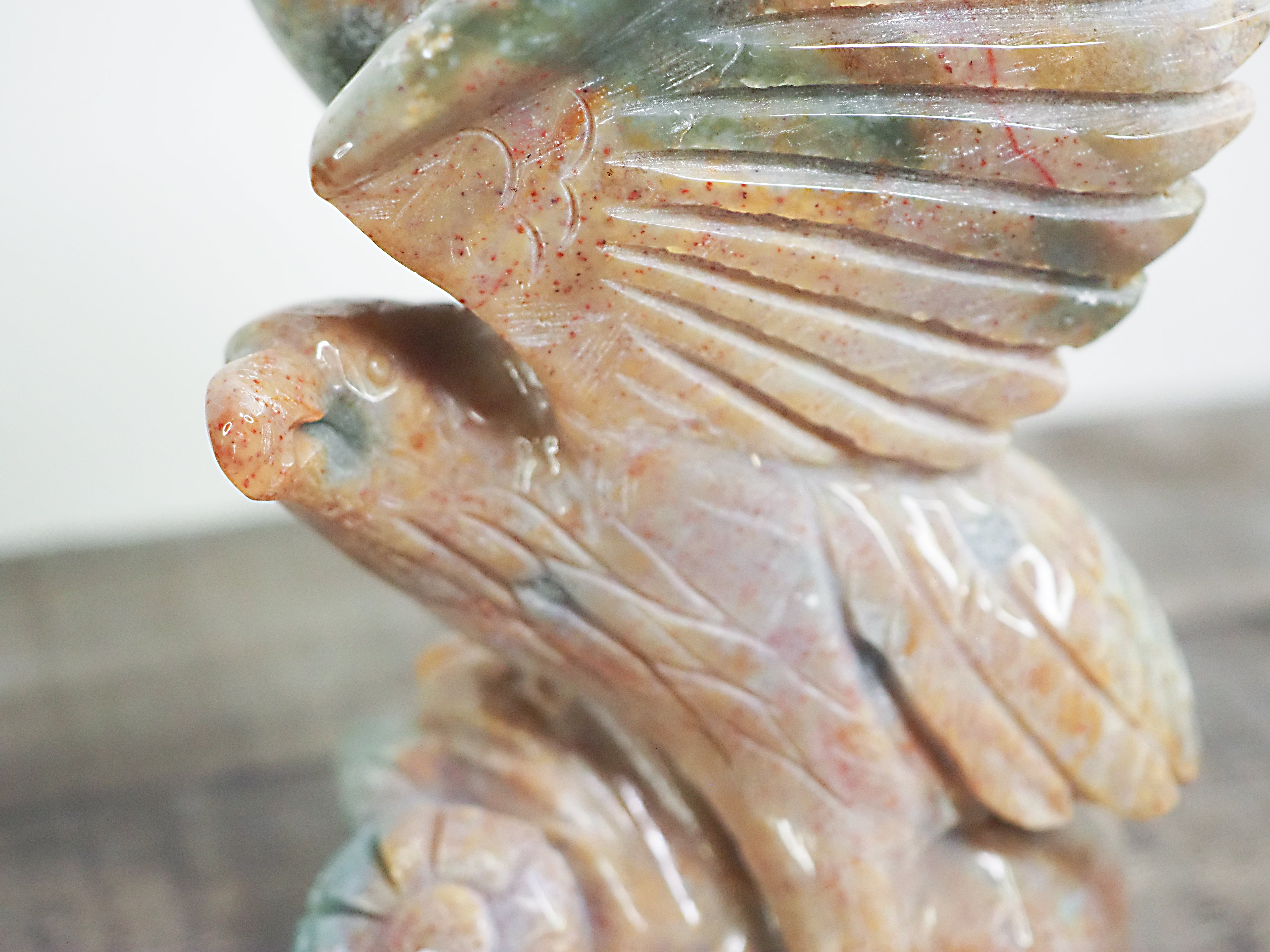Hand-carved Sea (Ocean) Jasper Hawk