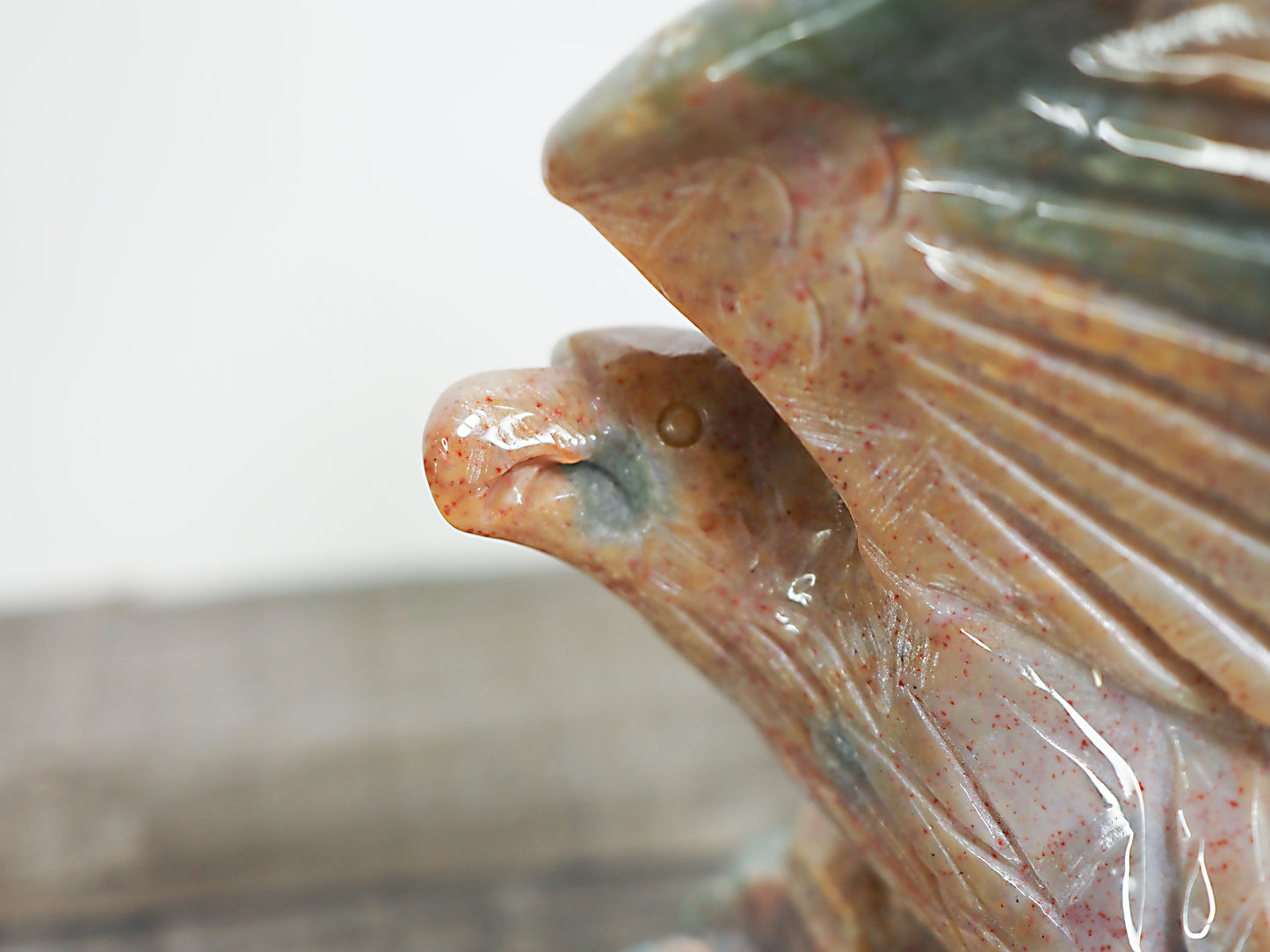 Hand-carved Sea (Ocean) Jasper Hawk