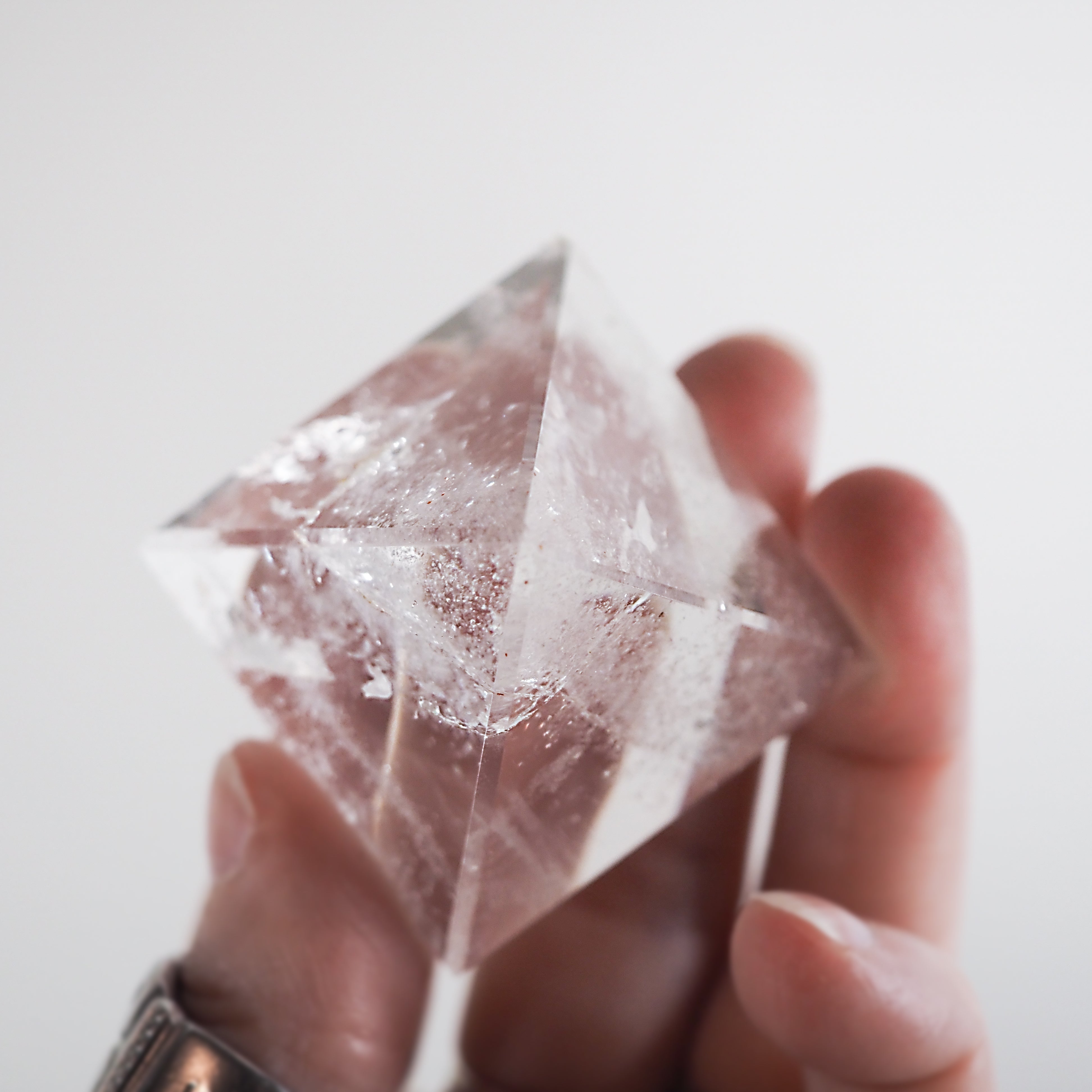 Clear Quartz Pyramid Carvings
