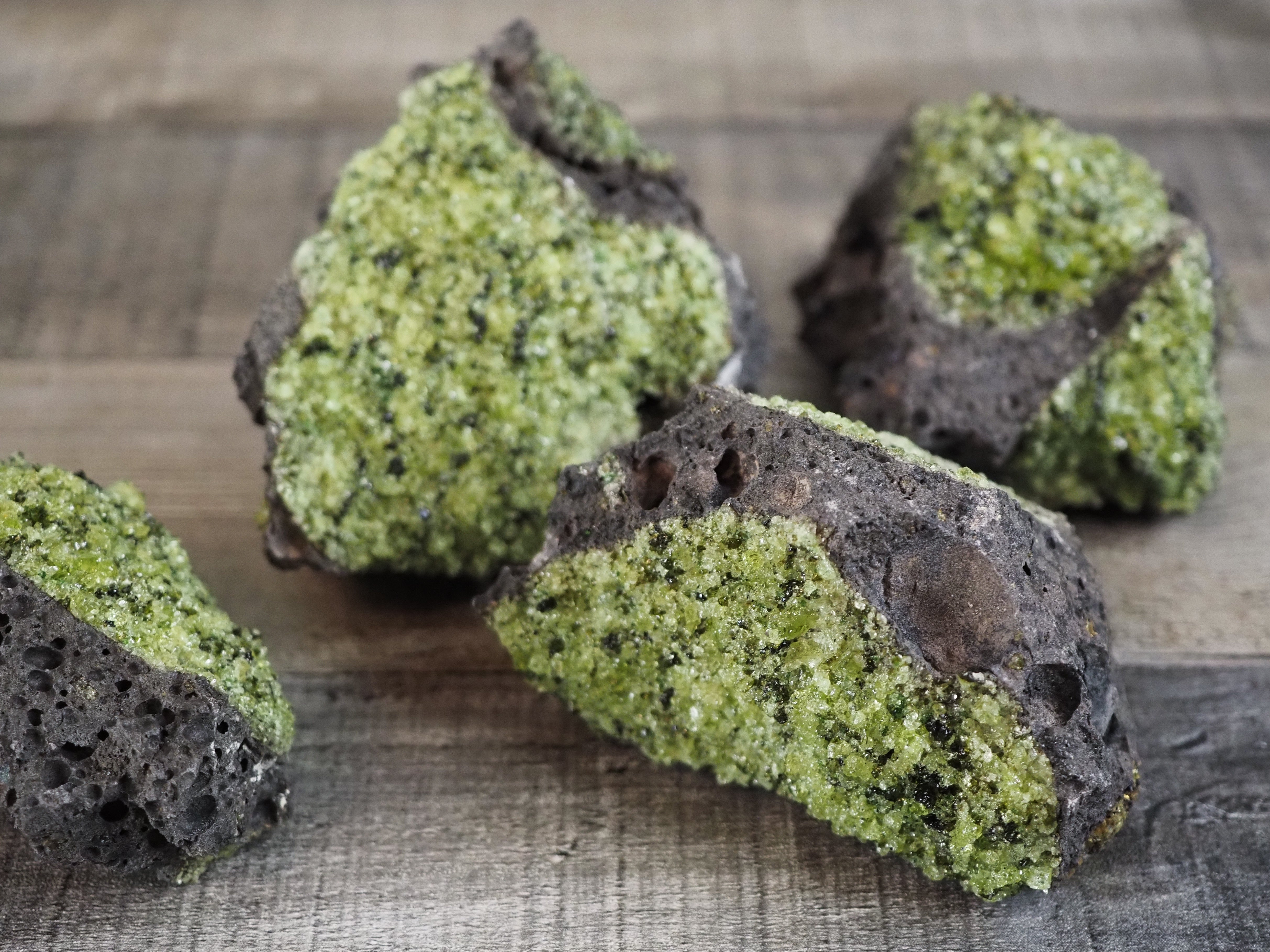 Peridot on Basalt Matrix from the San Carlos Apache Reservation, Arizona