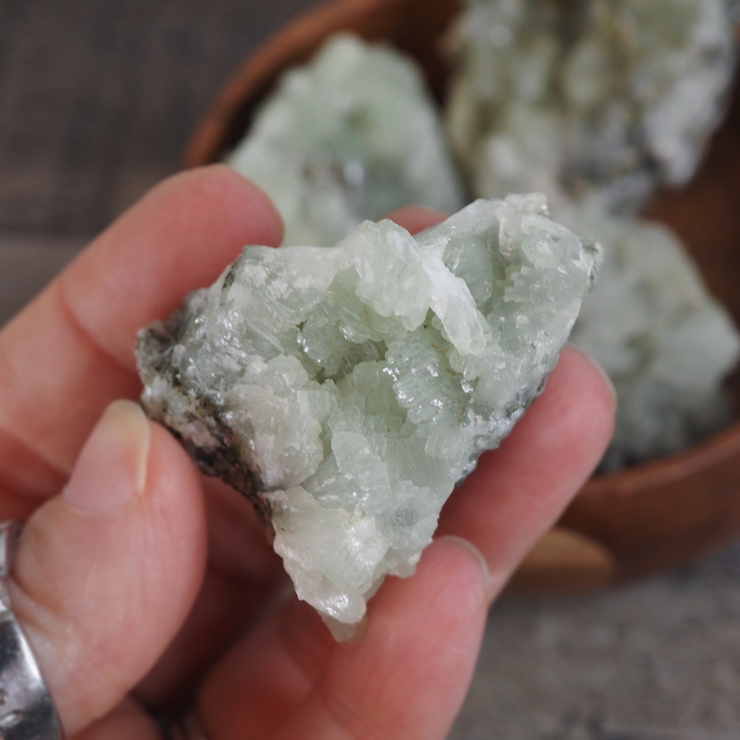 Prehnite Clusters from Morocco