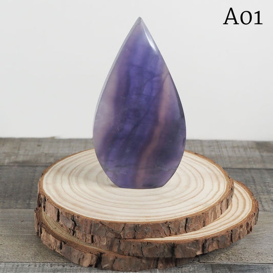 Purple Fluorite Flame Freeform Carvings from China