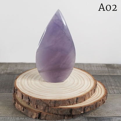 Purple Fluorite Flame Freeform Carvings from China