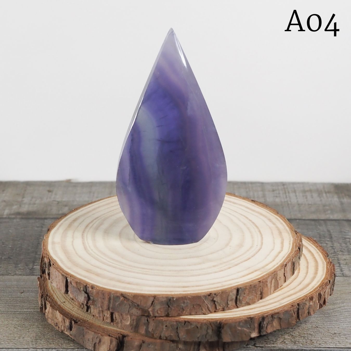 Purple Fluorite Flame Freeform Carvings from China