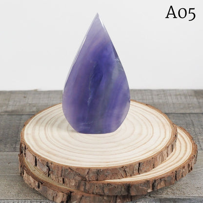 Purple Fluorite Flame Freeform Carvings from China