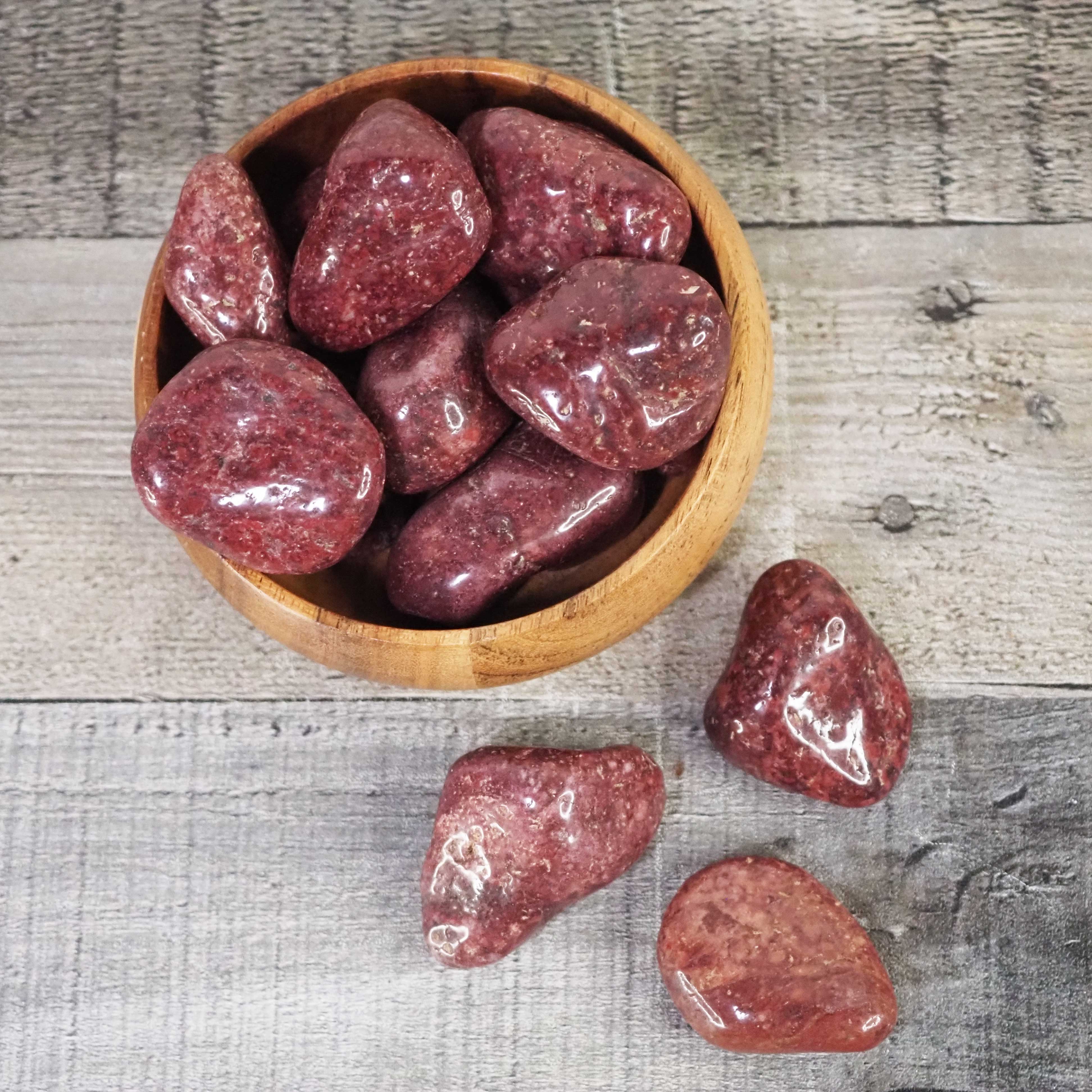 Red Wine Quartz Tumbles from South Africa