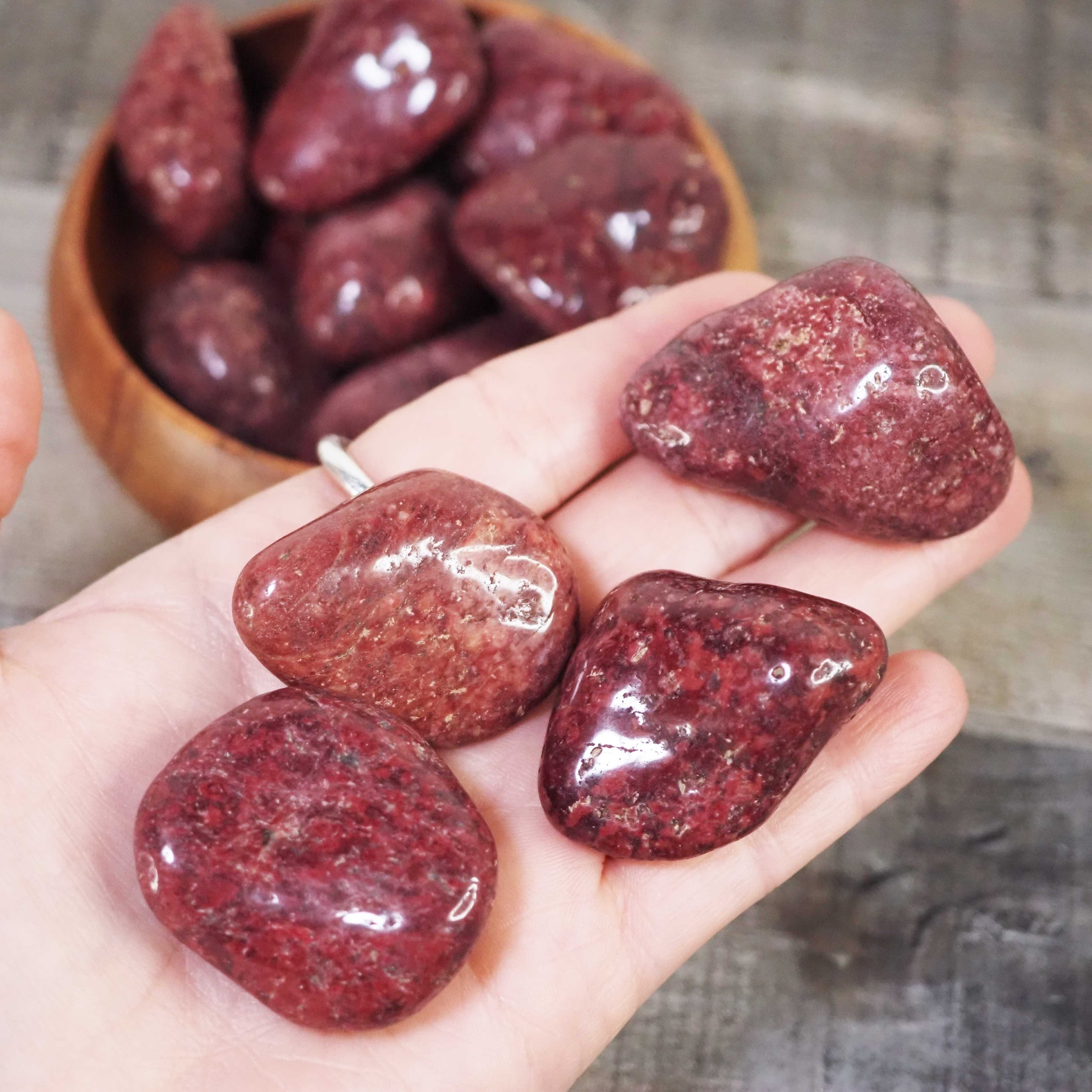 Red Wine Quartz Tumbles from South Africa