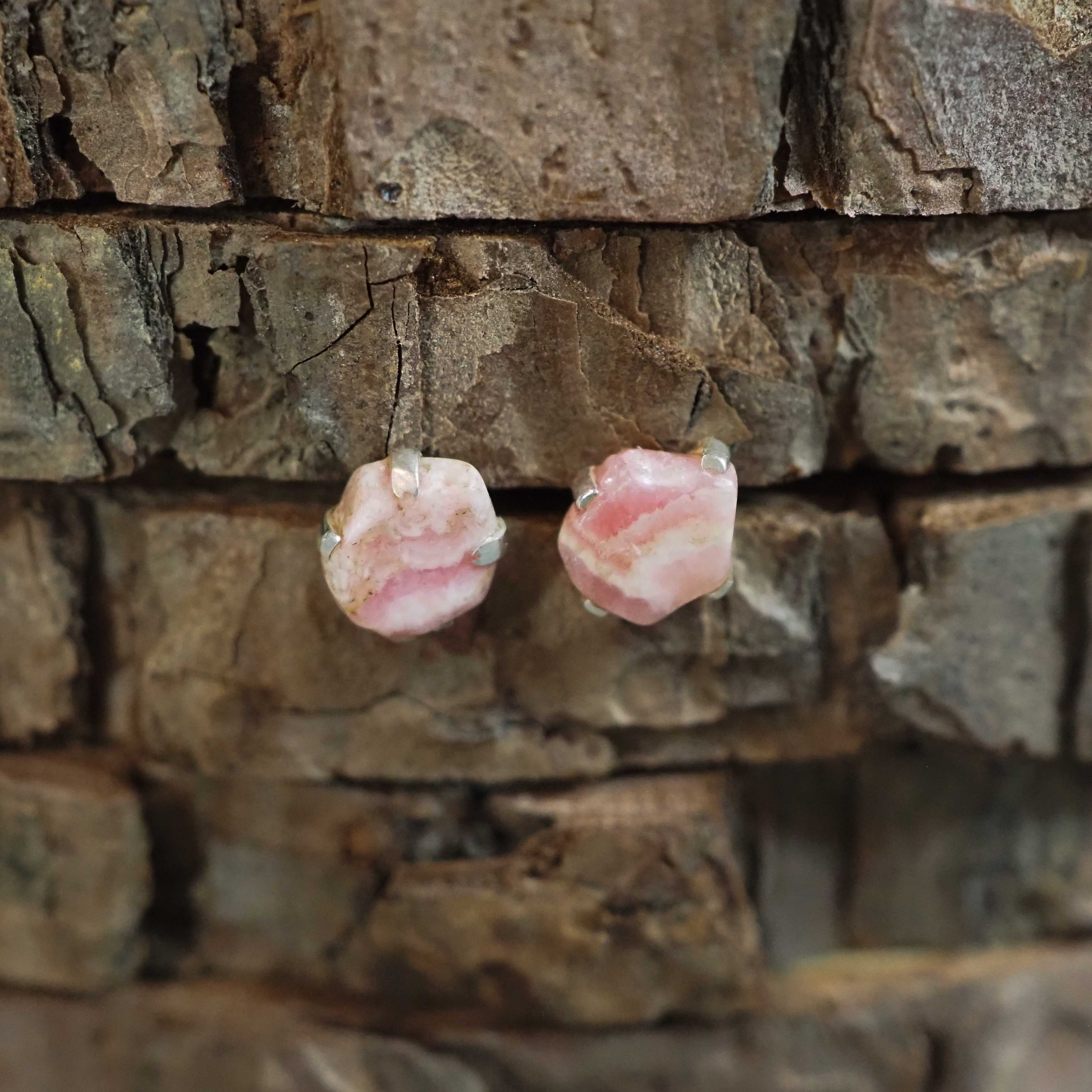 Rhodochrosite Stud Earrings