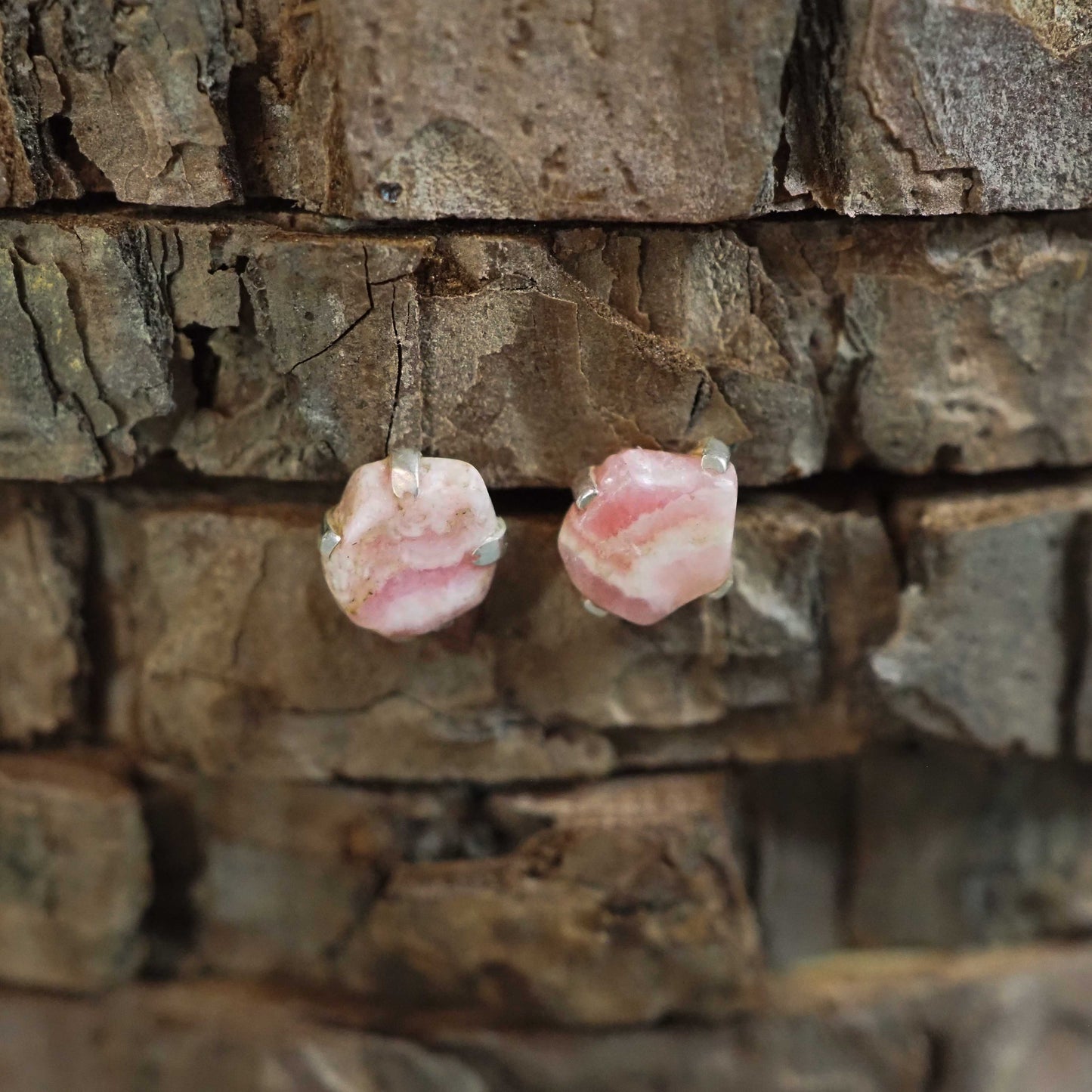 Rhodochrosite Stud Earrings